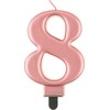 GoDan Świeczka urodzinowa "8" rožinė-auksinė 8cm