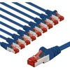 Goobay CAT 6 kabelis krosowy, S/FTP (PiMF), 1 m, mėlyna, rinkinys 10 - Kabelio ilgis 1 m