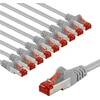 Goobay CAT 6 kabelis krosowy, S/FTP (PiMF), 3 m, pilka, komplektas 10 - Długość kabla 3 m