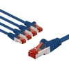 Goobay CAT 6 kabelis krosowy, S/FTP (PiMF), 1 m, mėlyna, komplektas 5 - Długość kabla 1 m