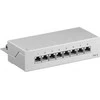 Goobay CAT 6 mini/desktop patch panelė, 8 prievadai – Pilka spalvos versija