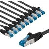 Goobay CAT 6A kabelis krosowy, S/FTP (PiMF), 2 m, juoda, komplektas 10 - Długość kabla 2 m