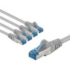 „Goobay CAT 6A Komutacinis kabelis“, S/FTP (PiMF), 3 m, pilka, 5 vienetų pakuotė – laido ilgis 3 m