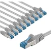 Goobay CAT 6A kabelis krosowy, S/FTP (PiMF), 5 m, pilka, komplektas 10 - Długość kabla 5 m