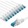 Goobay CAT 6A pataisomasis kabelis, S/FTP (PiMF), 1 m, baltas, rinkinys 10 - Kabelio ilgis 1 m