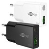 Goobay Dvigubas USB-C™ PD GaN plonas greitasis įkroviklis (30 W)