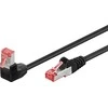 Goobay CAT 6 pataisinis kabelis 1x 90° kampu, S/FTP (PiMF), juodas, 10m