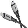 Kabelis USB Goobay USB4 wersja 2.0 USB-C su tekstylną osłoną 240 W 40 Gbit/s Power Delivery 1.5 m Juodai-sidabrinė (RB74776)