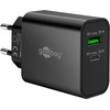 Goobay Dvigubas USB-C™ PD GaN greitasis įkroviklis (30 W), juodas – juodos spalvos versija