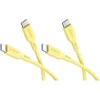 Goobay Rinkinys 2 silikonowych kabli USB-C, 1,5 m, geltona