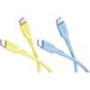 Goobay Rinkinys Sun & Sky: 2 silikonowe kable USB-C, 1,5 m, geltona mėlyna
