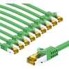 Goobay RJ45 kabelis krosowy CAT 6A S/FTP (PiMF), 500 MHz, su CAT 7 kable surowym, 5 m, žalia, komplektas 10 - Długość kabla 5 m (RB69759)