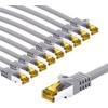 Goobay RJ45 pataisomasis kabelis CAT 6A S/FTP (PiMF), 500 MHz, su CAT 7 neapdorotu kabeliu, 2 m, pilkas, 10 vnt. pakuotėje – laido ilgis 2 m