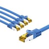 Goobay RJ45 pataisomasis kabelis CAT 6A S/FTP (PiMF), 500 MHz, su CAT 7 neapdorotu kabeliu, 1 m, mėlynas, 5 vnt. pakuotėje – laido ilgis 1 m