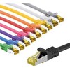 Goobay RJ45 CAT 6A S/FTP (PiMF) pataisinis kabelis, 500 MHz, su CAT 7 neapdorotais kabeliais, 3 m, 10 spalvų rinkinys