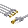 Goobay RJ45 pataisomasis kabelis CAT 6A S/FTP (PiMF), 500 MHz, su CAT 7 neapdorotu kabeliu, 3 m, pilkas, 5 vnt. pakuotėje – laido ilgis 3 m