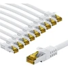 Goobay RJ45 kabelis krosowy CAT 6A S/FTP (PiMF), 500 MHz, su CAT 7 kable surowym, 5 m, balta, komplektas 10 - Długość kabla 5 m (RB69451)