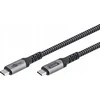 Goobay | USB-C Cable with Textile Sheath, USB4, 240 W, 40 Gbit/s, Power Delivery, 0.5 m, Juodas/Pilkas | 74210