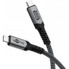 Goobay | USB-C Cable with Textile Sheath, USB4, 240 W, 40 Gbit/s, Power Delivery, 0.5 m, Juodas/Pilkas | 74210