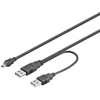 Goobay USB laidas 2x USB-A - microUSB 0,6 m Juodas