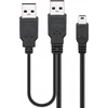 Goobay USB laidas 2x USB-A - microUSB 0,6 m Juodas