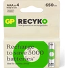 GP Recyko AAA NiMH 650mAh baterijos pakuotė