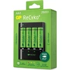 GP GP baterijos ReCyko+ 4 x AA įkraunamos baterijos 2600 mAh + greitas įkroviklis
