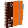 Bloknotas NOTOBOOK, Grand, A5, langeliais, 100 lapų, 80gsm, su spirale šone, oranžinės sp. plastikinis viršelis