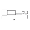 Graphite Grafitinis magnetinis antgalis 6 x 65 mm, 1/4 colio kotas