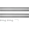 Kreipiamieji bėgiai GRAPHITE 2 x 700 mm su jungtimi ir spaustukais