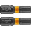 Smūginiai antgaliai GRAPHITE HEX5 x 25 mm (2 vnt.)