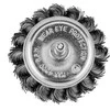 Szczotka 75 mm vielinis puodelio formos šepetys, susukta plieninė viela, su 6 mm kotu