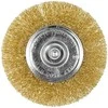 Szczotka 100 mm vielinis diskinis šepetys, gofruota viela, padengtas žalvariu, su 6 mm kotu