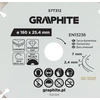 Graphite Deimantinis segmentinis pjovimo diskas, 180 x 25,4 mm, sausam pjovimui