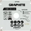Graphite Tarcza Segmentuotas deimantinis pjovimo diskas, 180 x 22,2 mm, sausam apdorojimui