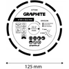 Graphite Deimantinis segmentinis pjovimo diskas, 125 x 22,2 mm, sausam ir šlapiam pjovimui