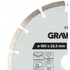 Tarcza Segmentuotas deimantinis pjovimo diskas, 180 x 22,2 mm, sausam ir šlapiam apdirbimui