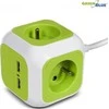 „MagicCube“ keturgubas maitinimo lizdas, 2 USB prievadai, 1,4 m, „GreenBlue“, GB118G, vokiška versija
