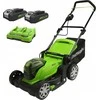 Greenworks Akumuliatorinė vejapjovė 2x24V Akumuliatorinė vejapjovė 41cm G24X2LM41K2x komplektas dvigubas įkroviklis + 2 baterijos 2Ah