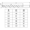 Grąžtas Gręžtuvas Yato kobalto cilindro 2 4 5 3 6 8mm komplektas (YT -41602)