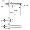 Grohe izlietnes maisītāja Eurosmart virsapmetuma daļa, 2MC, iztece 211 mm, no sienas, matēta melna