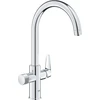 Mėlyna virtuves izlietnes maisītājs Grohe Mėlyna Pure BauCurve (bez filtra!), hroms