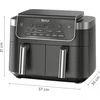 Karšto oro gruzdintuvė Ninja Foodi Dual Zone DZ801EU, juoda sp., 2470 W, 7.6 l