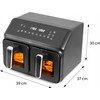 Eldom dviguba neriebi gruzdintuvė, 2200 W, talpa 8 l, LED ekranas