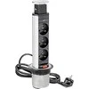 GTV Desk įleidžiamas ilgintuvas 60 mm sidabrinis 3 x lizdas su įžeminimu 2 m (AE-BPW3U60-80)