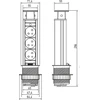 GTV Desk įleidžiamas ilgintuvas 60 mm sidabrinis 3 x lizdas su įžeminimu 2 m (AE-BPW3U60-80)