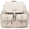 Guess, Adam Flap, Polyurethane, Textile Backpack, Stone, For Women