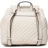 Guess, Adam Flap, Polyurethane, Textile Backpack, Stone, For Women
