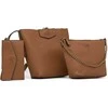 Guess, Brenton, Ecological leather, Textile Bag, Rigid structure, Caramel, 6432, For Women, 22 x 18 x 9 cm