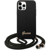 Dėklas Guess GUHCP12MLSCLMGBK iPhone12/12 Pro 6,1" juoda/juodas hardcase Metal Logo Cord
